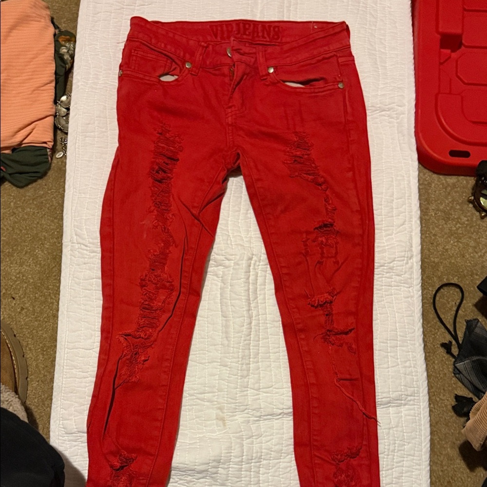 VIP Red Skinny Jeans for Women